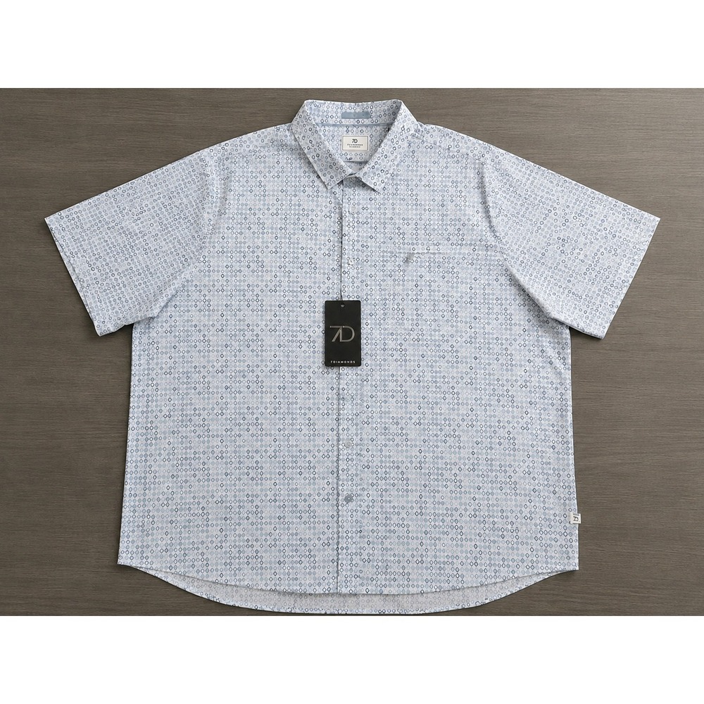 7 Diamonds Belgrade 4-Way Stretch Button Up Shirt 3XL Geometric Golf